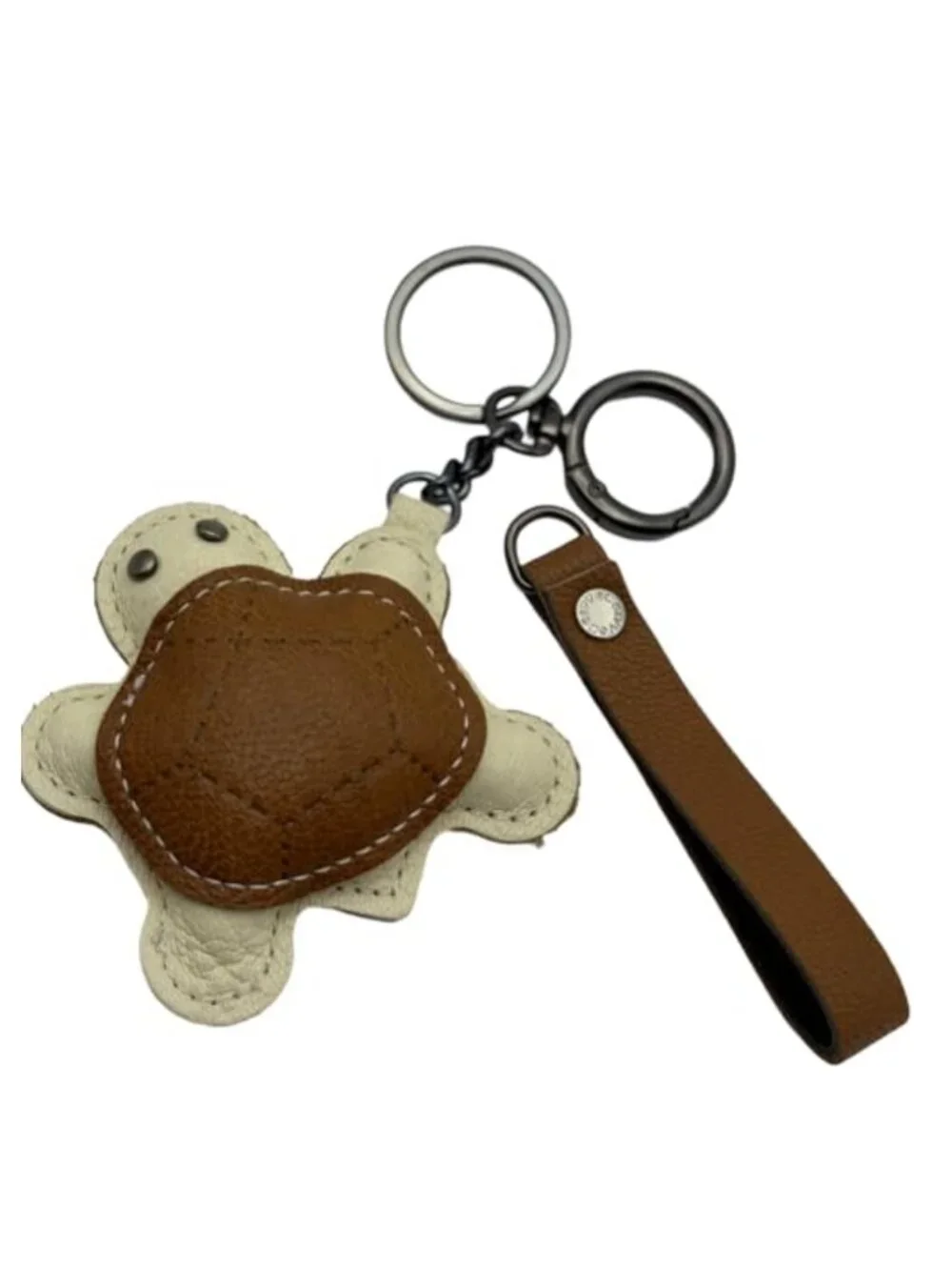 3D Tortoise Bag Charm Handmade Sheepskin Keychain